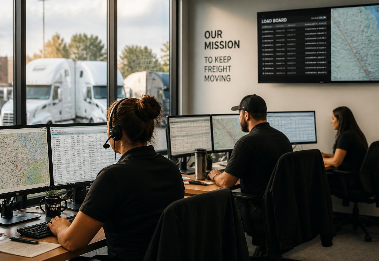 MAT Dispatch dispatchers working at a multi-monitor desk