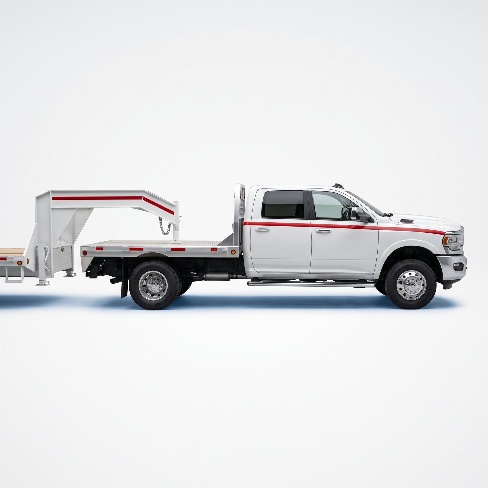 Hotshot pickup with a gooseneck trailer